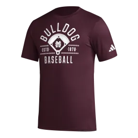 Bulldog Baseball Pre-Game Tee – Maroon